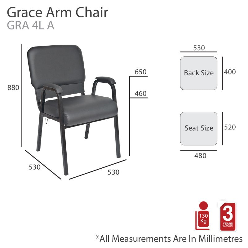 MA Grace Fabric or PU Leather Upholstered  Linkable 4 Leg Armchair