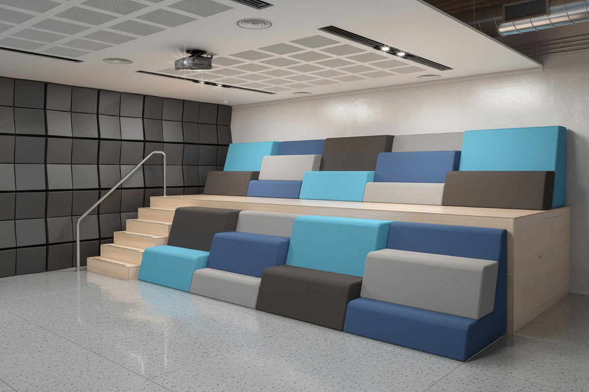 OL Motion Grandstand 3 Seater Reception Area Tiered Seating