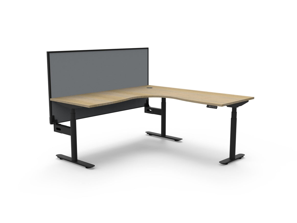 RL Halo Plus Motorized Height Adjustable Corner Workstation with SHUSH30 Screen