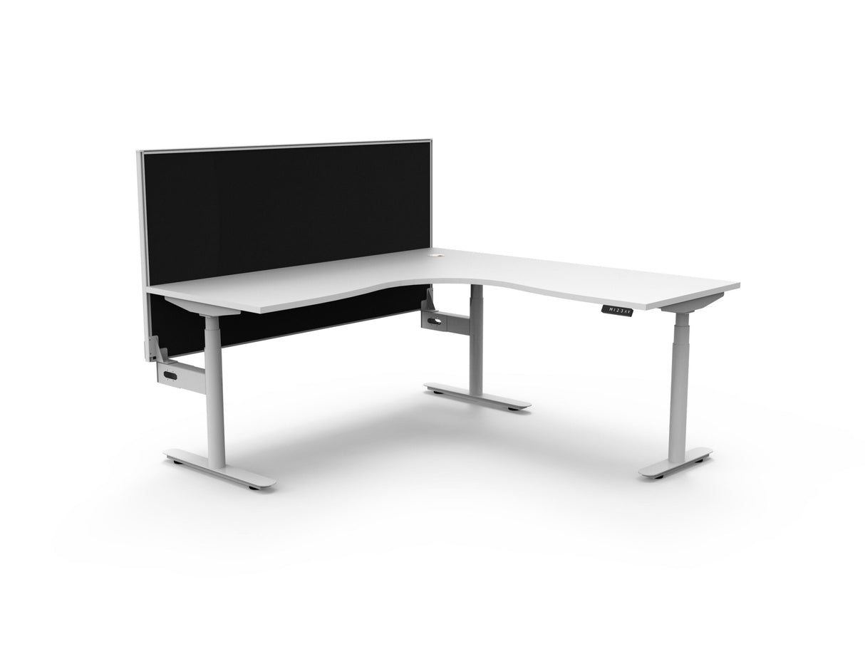 RL Halo Plus Motorized Height Adjustable Corner Workstation with SHUSH30 Screen