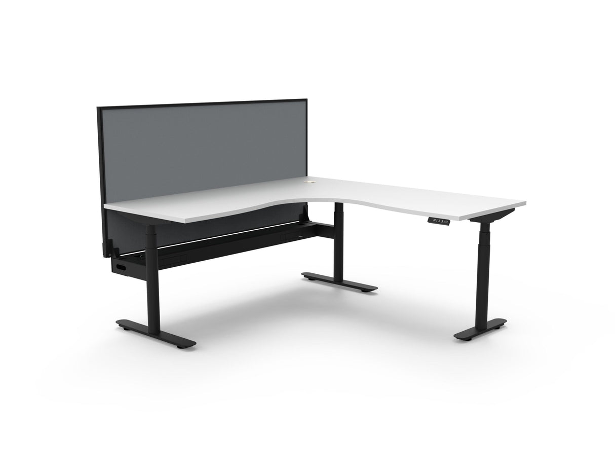 RL Halo Plus Motorized Height Adjustable Corner Workstation with SHUSH30 Screen