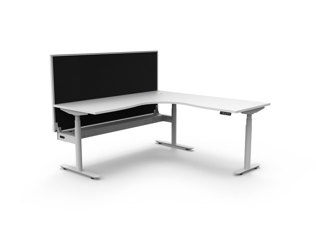 RL Halo Plus Motorized Height Adjustable Corner Workstation with SHUSH30 Screen