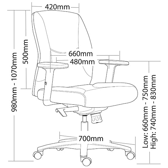 ST Hilton Medium Back PU Leather Executive Chair