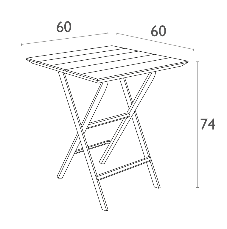 FL Siesta Helen Outdoor Square Folding Table