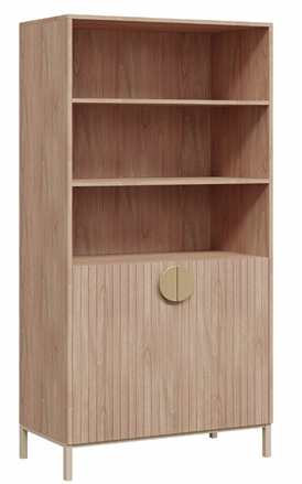 DD Honey Metal Base 2 Door Cupboard with 2 Open Shelves