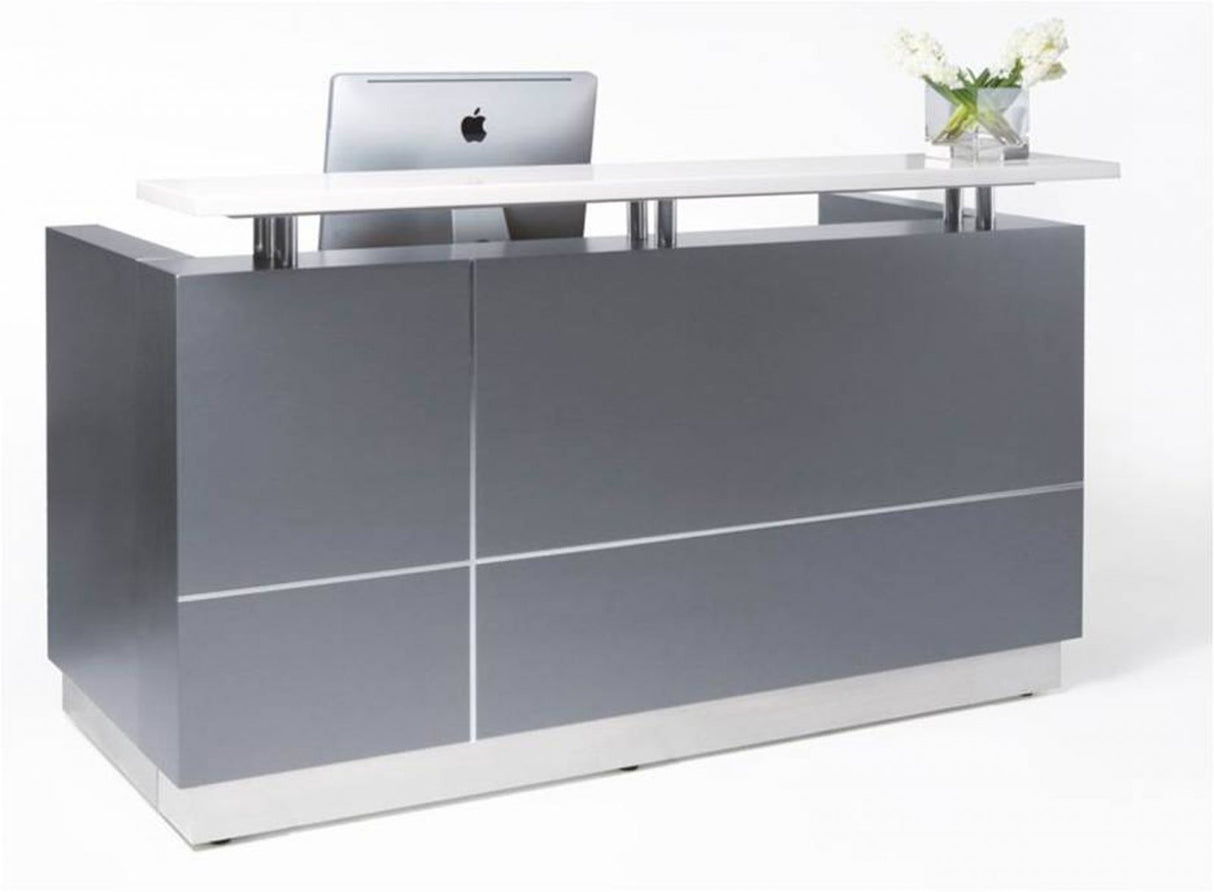 GP Hugo Reception Counter in 2 Pack Finish and Stone Hob