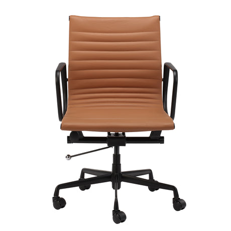 DD Berkeley Boardroom Chair in Black Base with Tan PU Seat