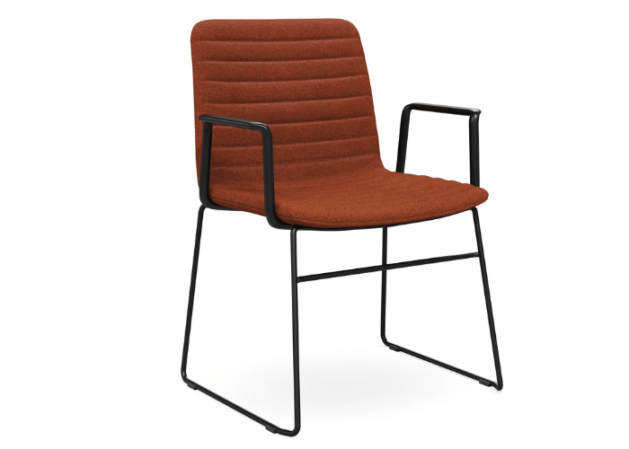 DD Nikola Black Sled Base Fabric Upholstered Chair with Arm Rest