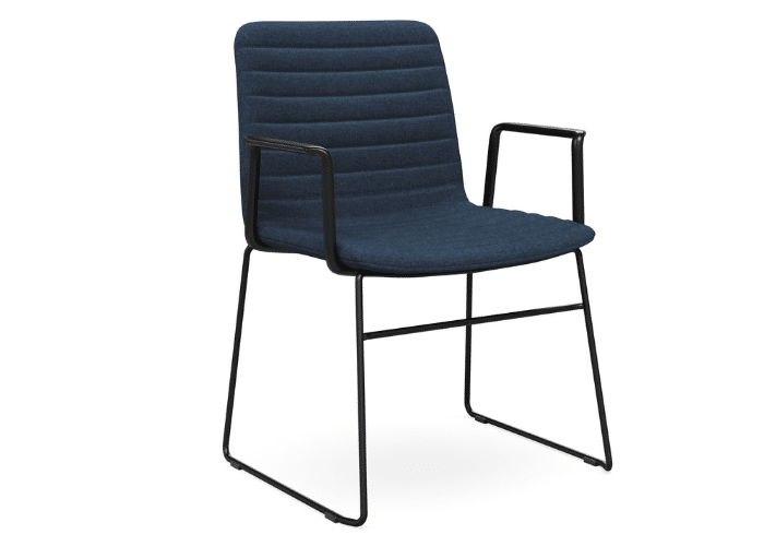 DD Nikola Black Sled Base Fabric Upholstered Chair with Arm Rest