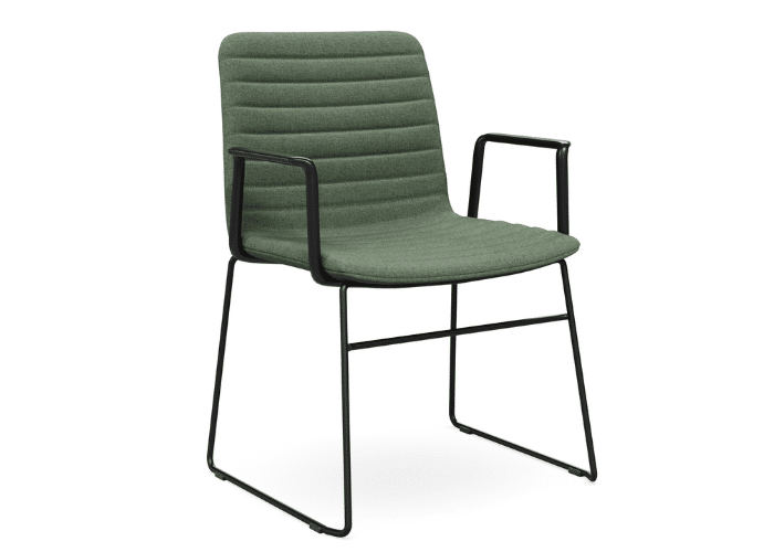 DD Nikola Black Sled Base Fabric Upholstered Chair with Arm Rest