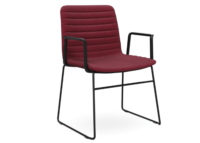 DD Nikola Black Sled Base Fabric Upholstered Chair with Arm Rest