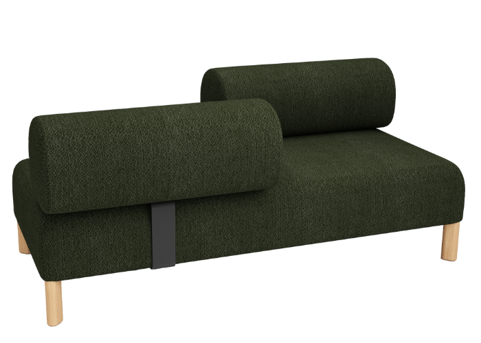 DD Cailloux 2 Seater Fabric Breakout Sofa with 2 Opposite Backrests