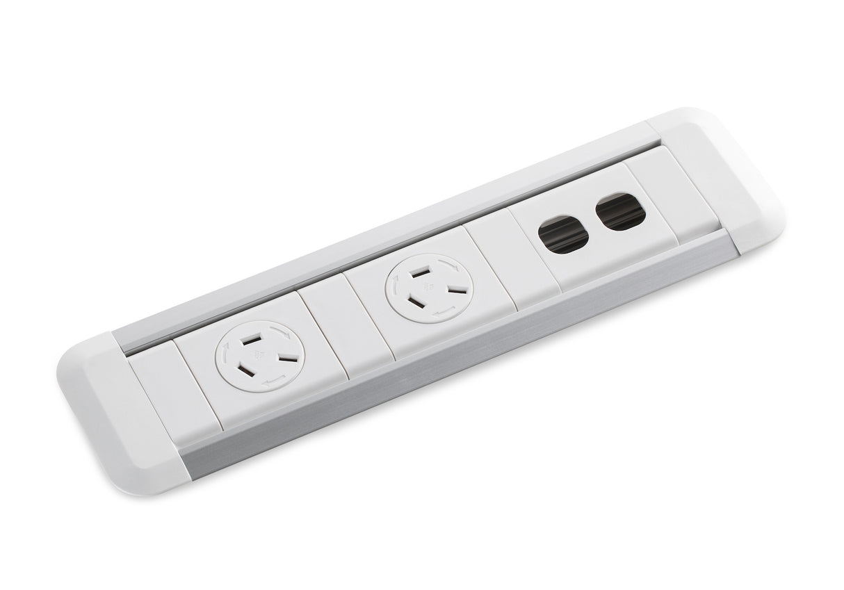 CM Centra In-Desk Unit with 2 GPO With Rotating Cover & 2 Data Provision