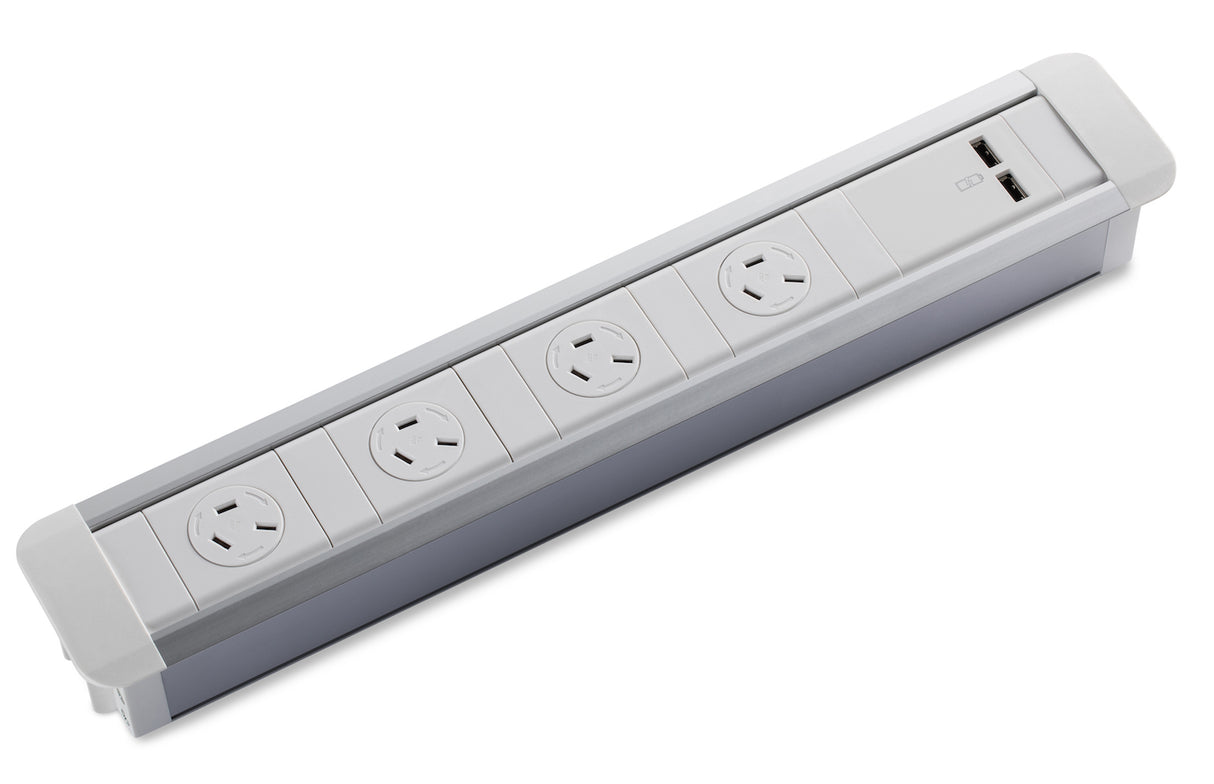 CM Centra In-Desk Unit with 4 GPO With Rotating Cover & 2 USB Provision