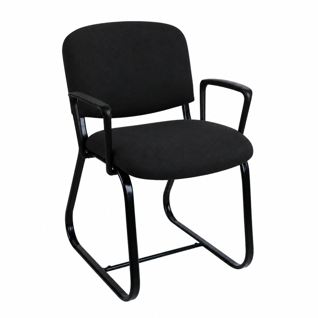 MA Joshua Upholstered Black Sled Base Visitor Chair