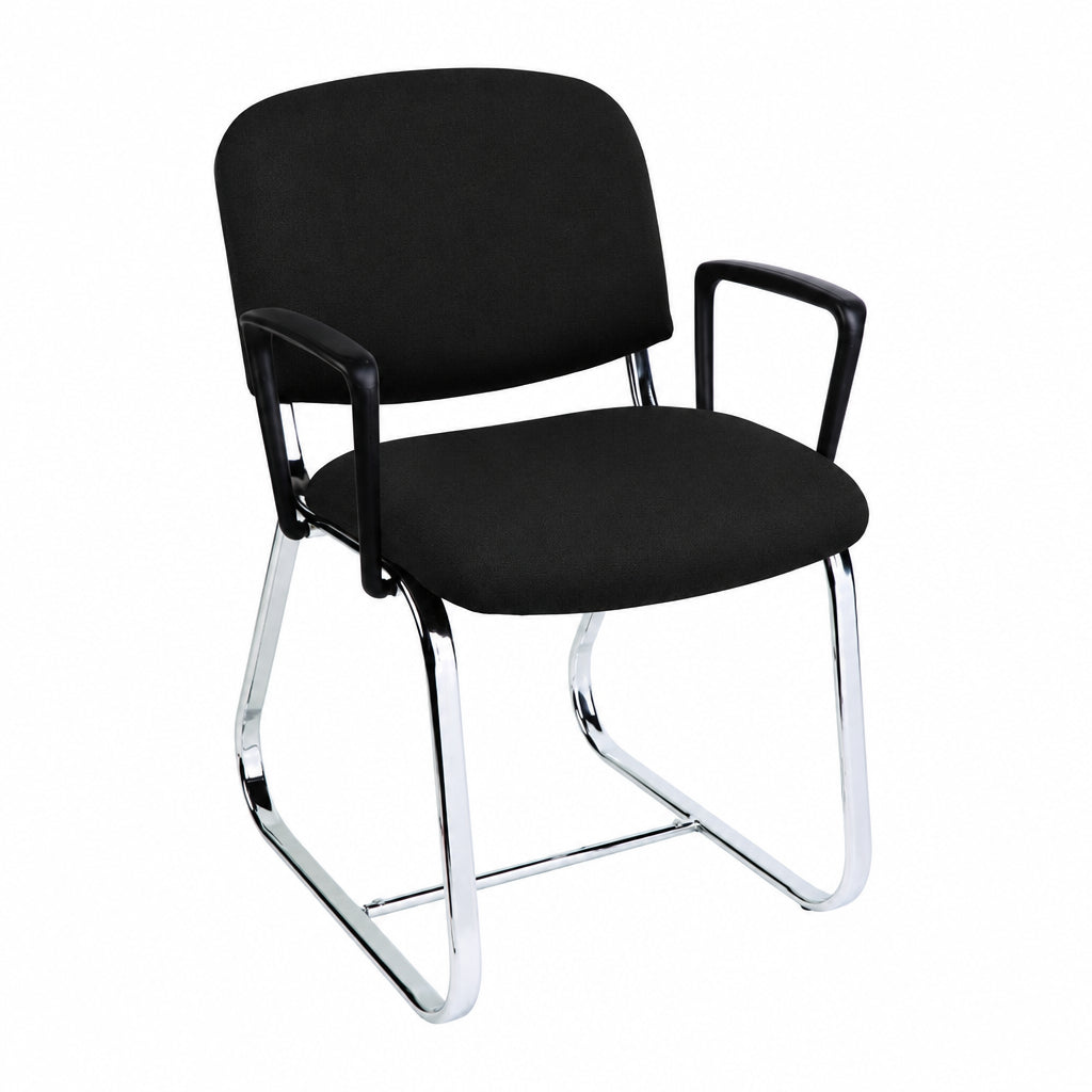 MA Joshua Upholstered Chrome Sled Base Visitor Chair