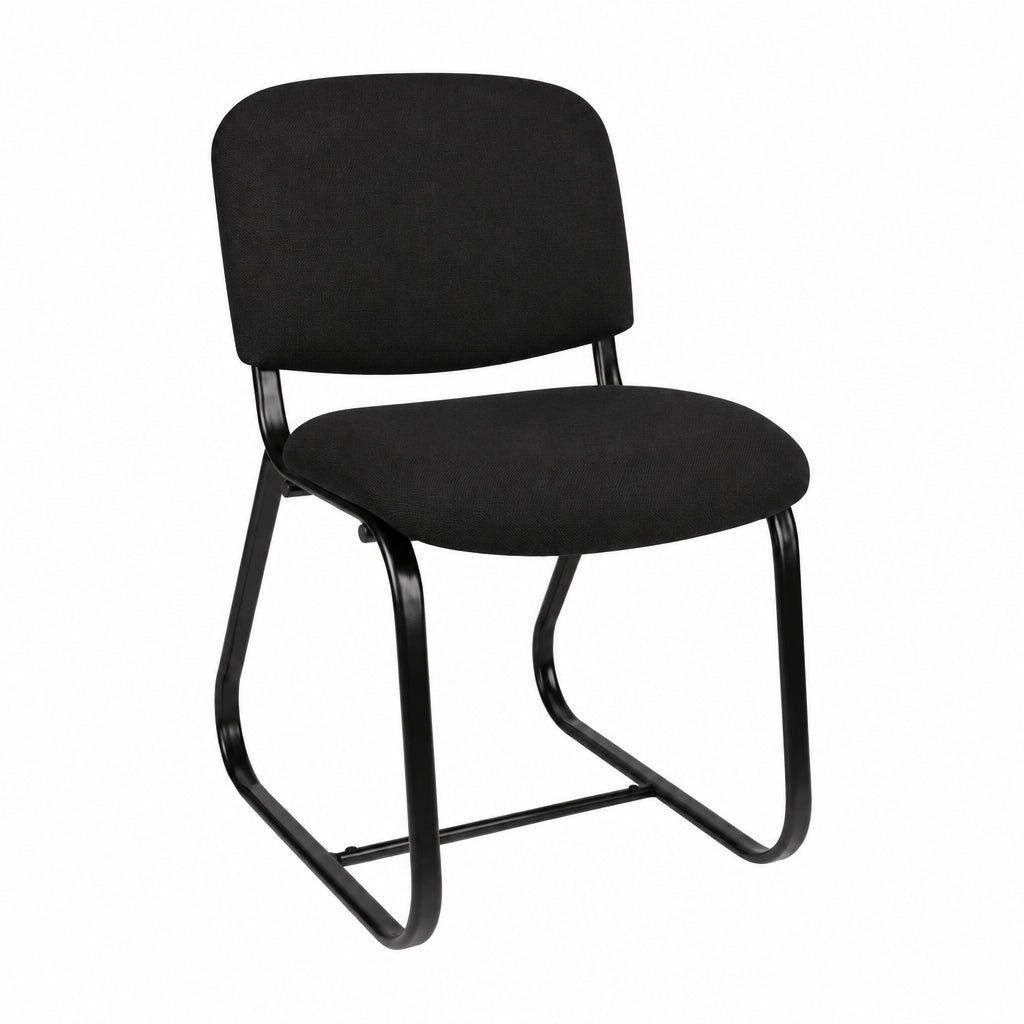 MA Joshua Upholstered Black Sled Base Visitor Chair