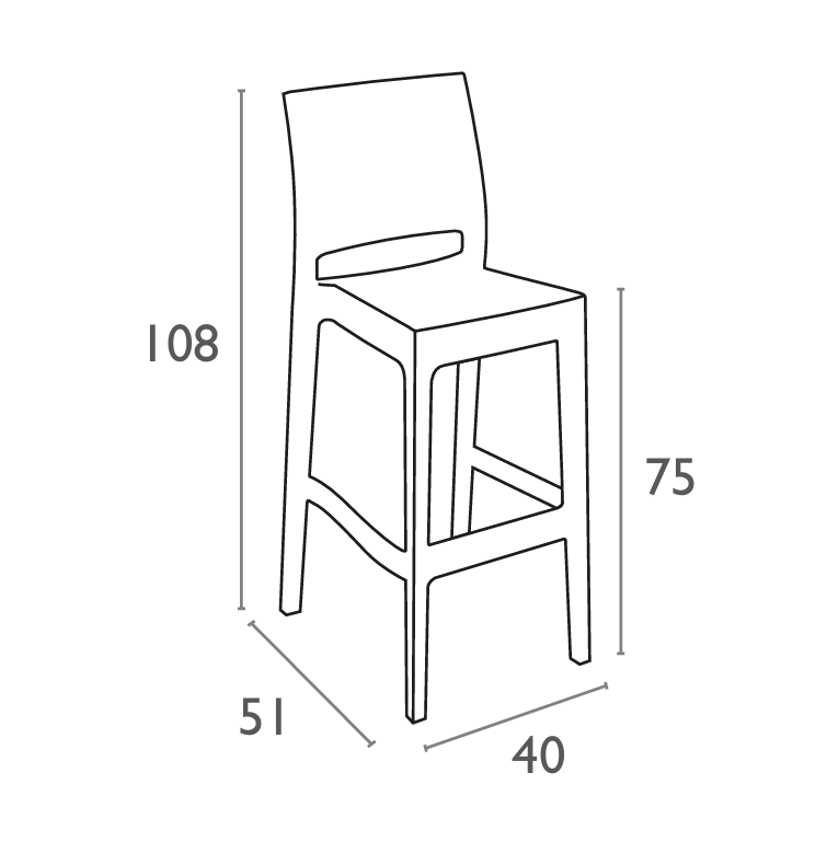 FL Jamaica Hospitality Outdoor Stackable Bar Stool
