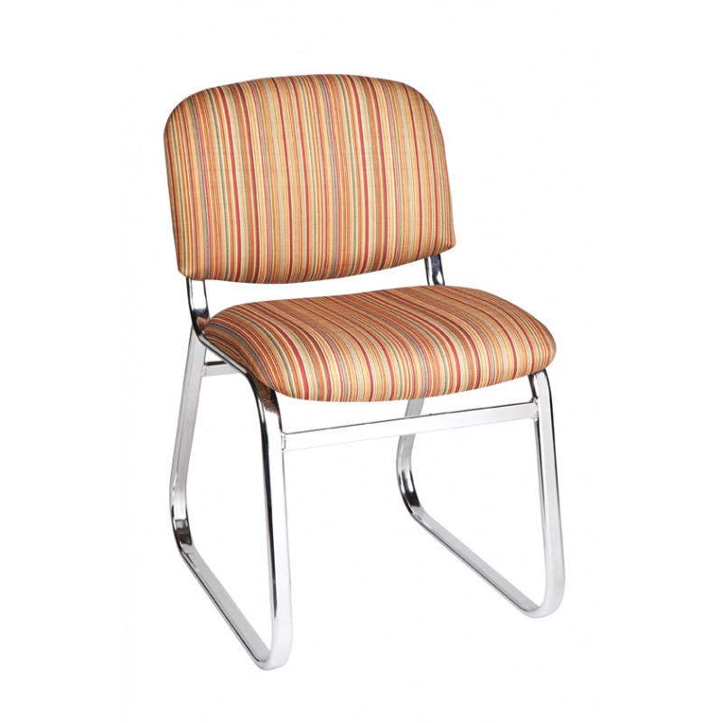 MA Joshua Upholstered Chrome Sled Base Visitor Chair