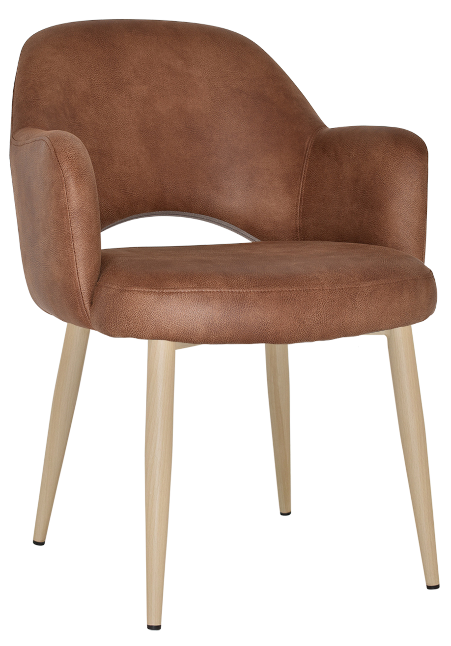 EZ Albury Birch Colour Metal Leg Upholstered Hospitality Dining Armchair