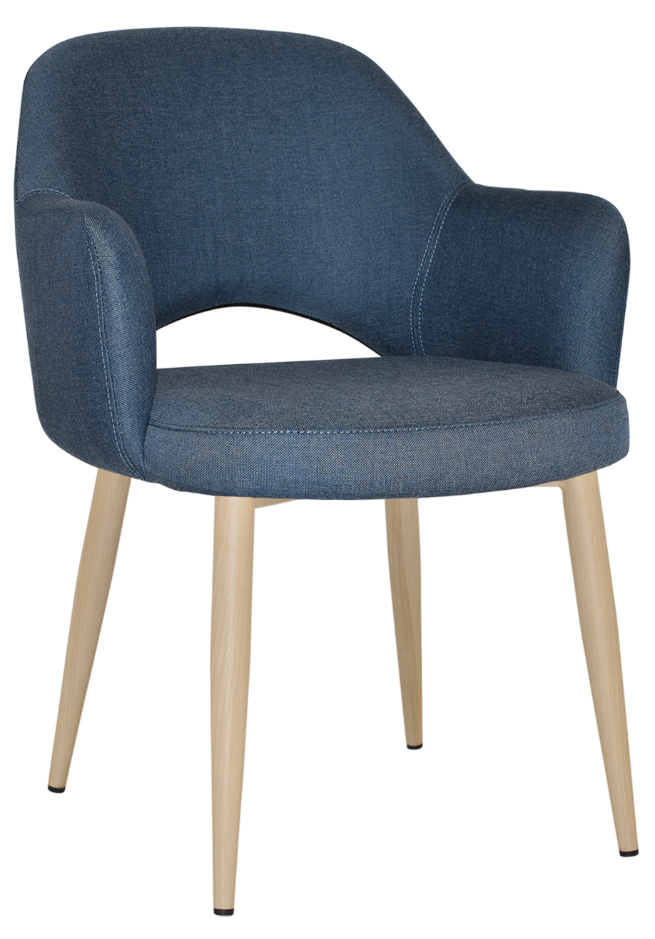 EZ Albury Birch Colour Metal Leg Upholstered Hospitality Dining Armchair