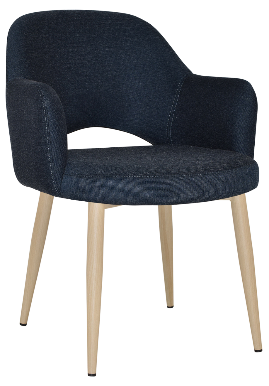 EZ Albury Birch Colour Metal Leg Upholstered Hospitality Dining Armchair