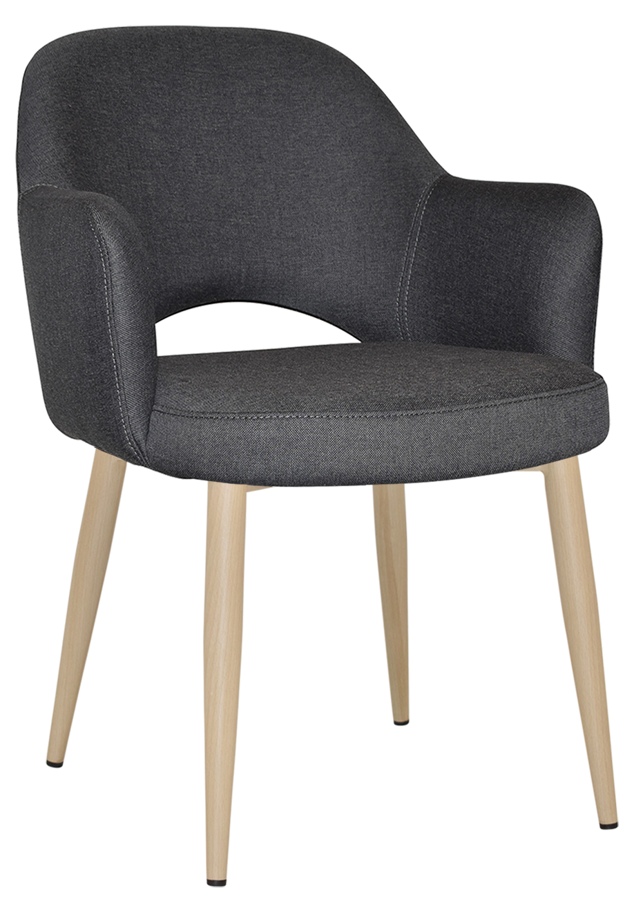 EZ Albury Birch Colour Metal Leg Upholstered Hospitality Dining Armchair