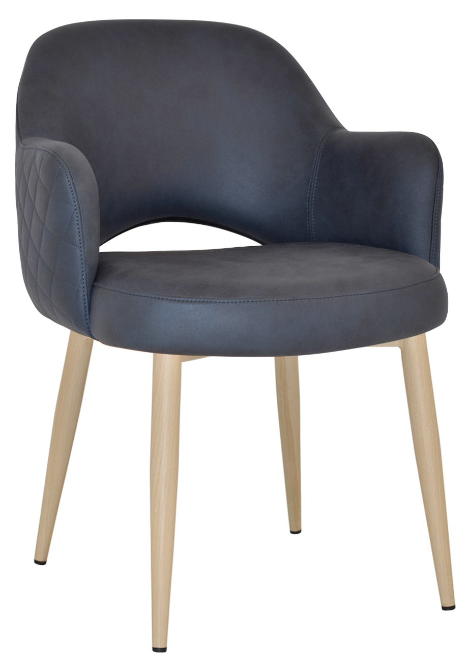 EZ Albury Birch Colour Metal Leg Upholstered Hospitality Dining Armchair