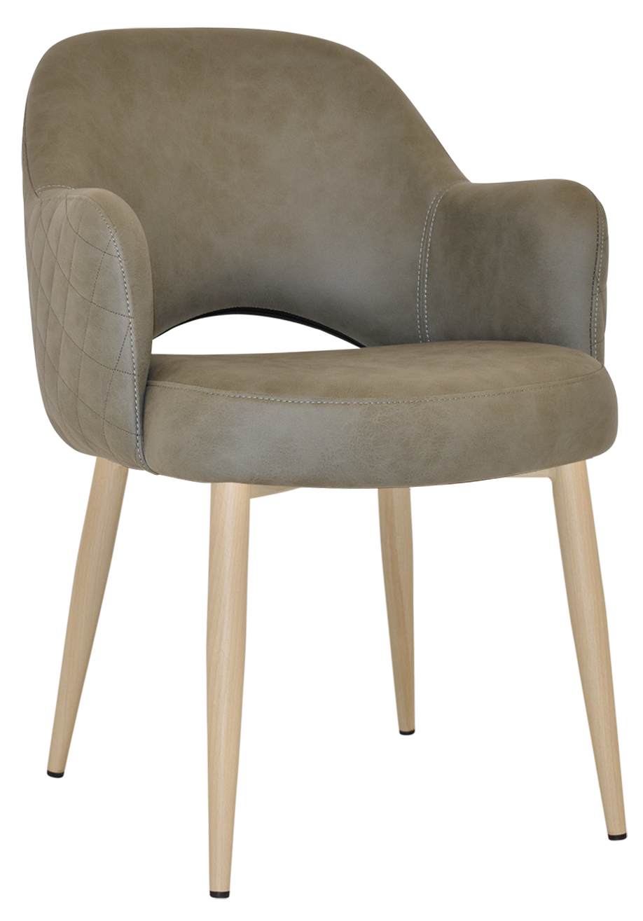 EZ Albury Birch Colour Metal Leg Upholstered Hospitality Dining Armchair