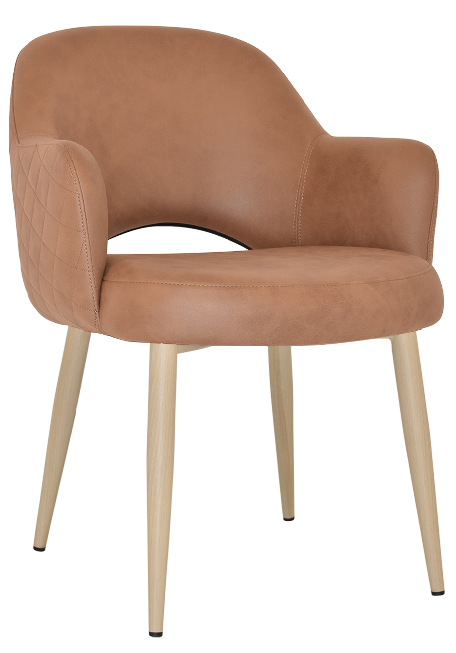 EZ Albury Birch Colour Metal Leg Upholstered Hospitality Dining Armchair