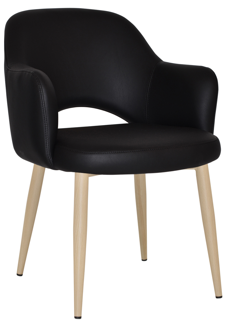 EZ Albury Birch Colour Metal Leg Upholstered Hospitality Dining Armchair