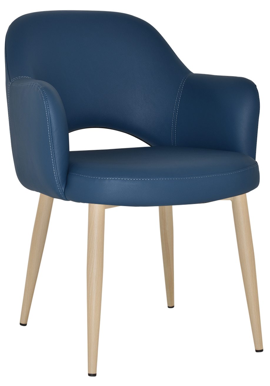 EZ Albury Birch Colour Metal Leg Upholstered Hospitality Dining Armchair