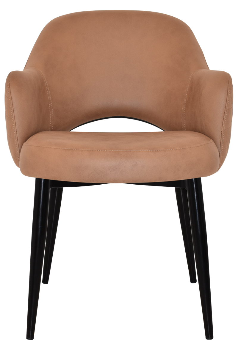 EZ Albury Black Metal Leg Upholstered Hospitality Dining Armchair