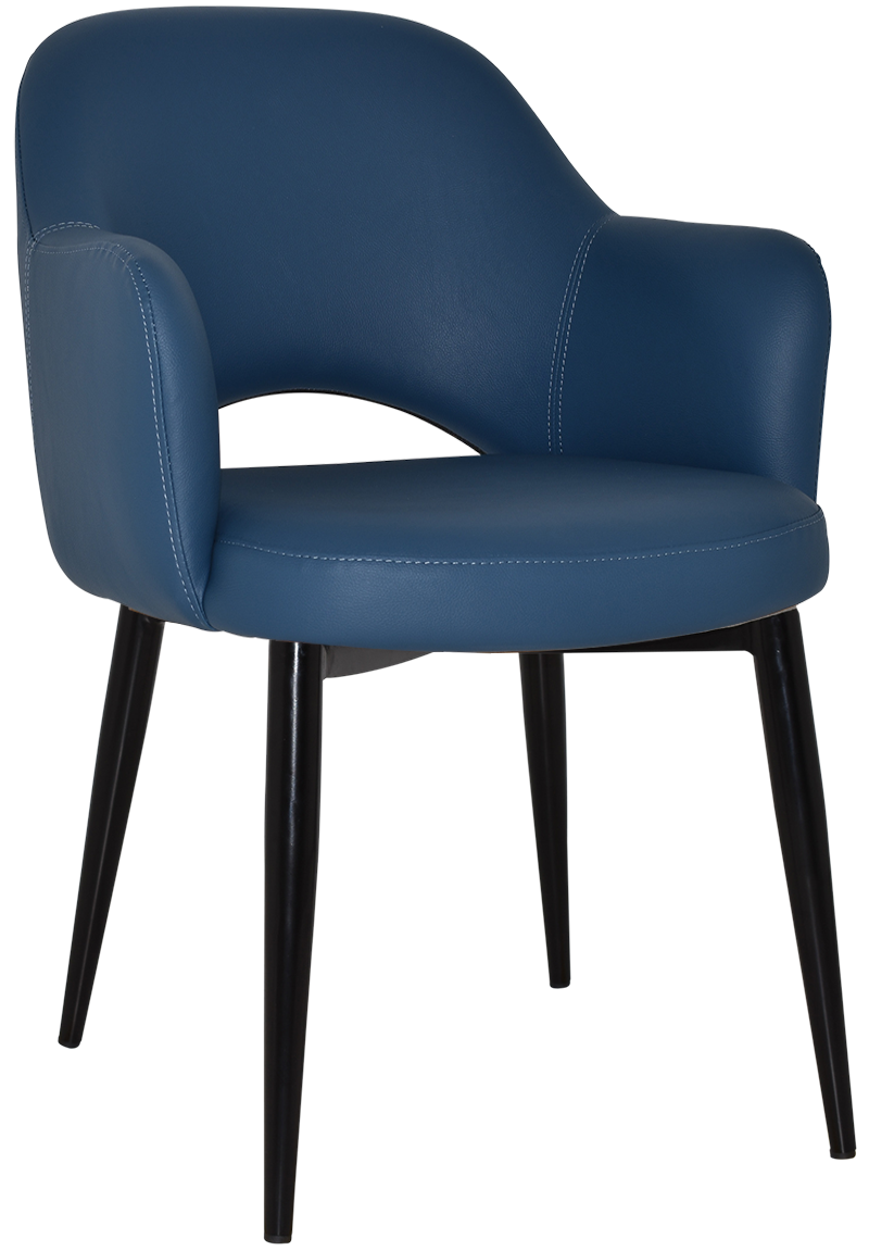 EZ Albury Black Metal Leg Upholstered Hospitality Dining Armchair