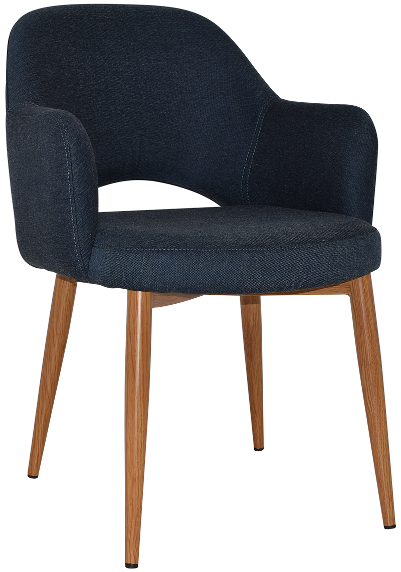 EZ Albury Oak Colour Metal Leg Upholstered Hospitality Dining Armchair