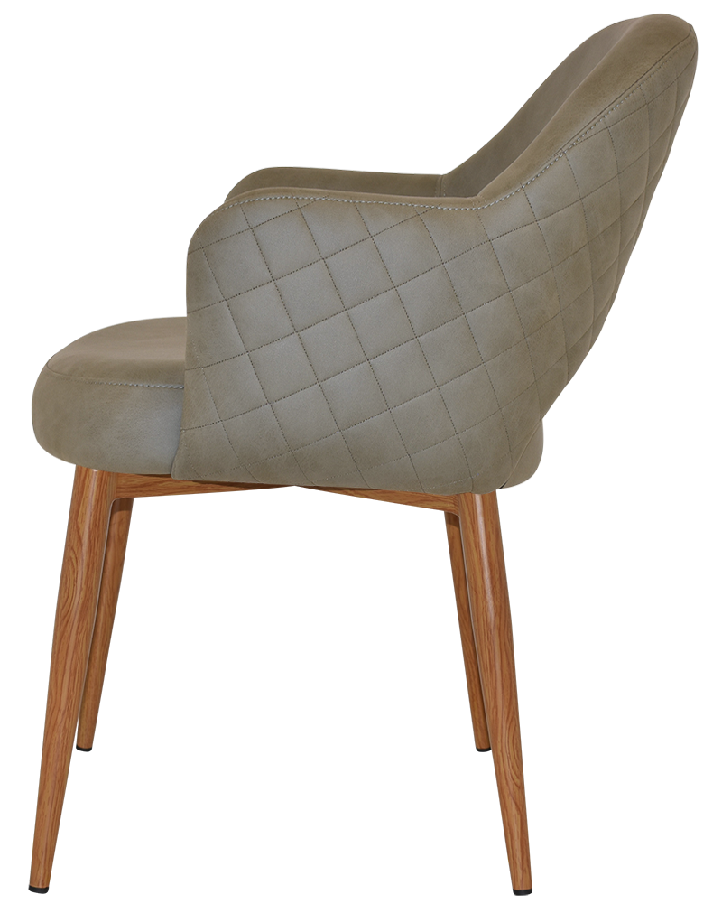 EZ Albury Oak Colour Metal Leg Upholstered Hospitality Dining Armchair