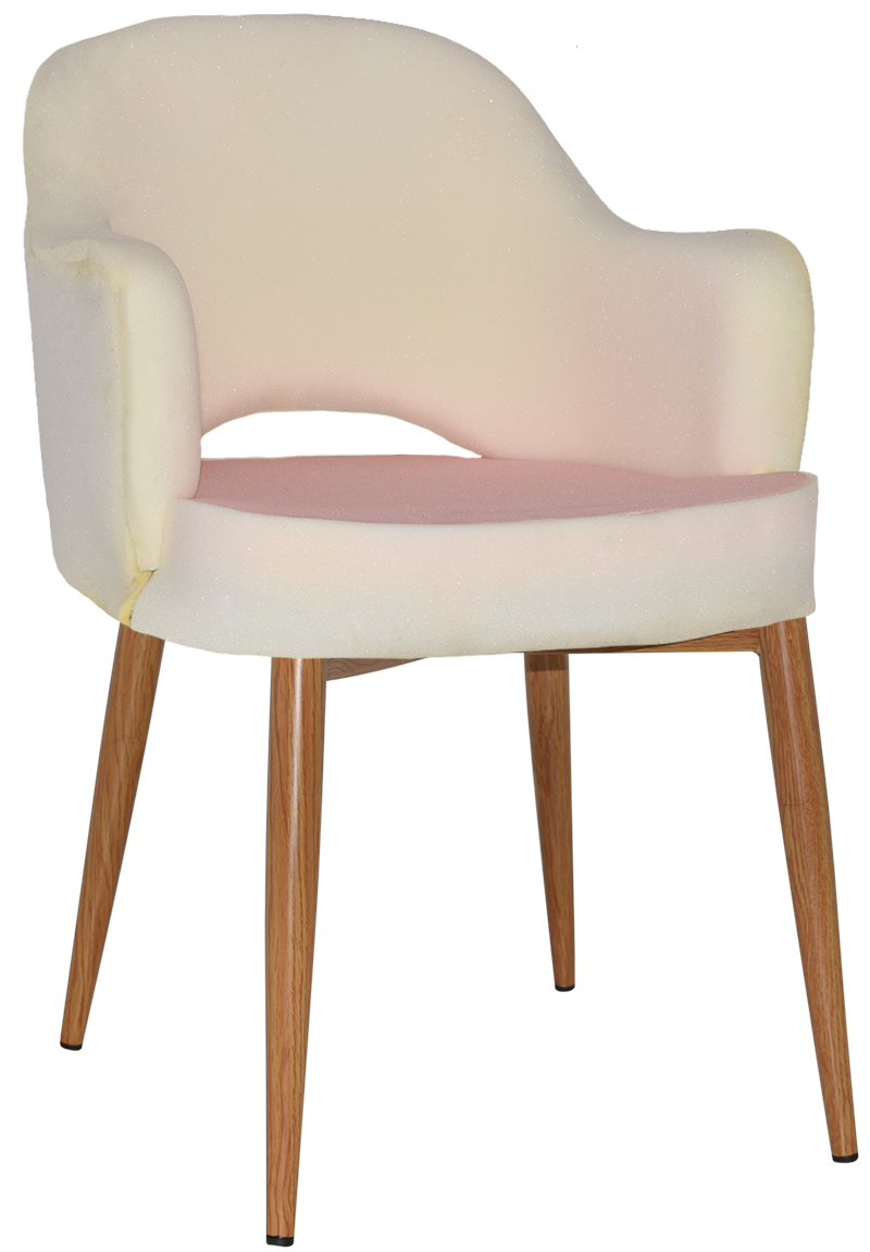 EZ Albury Oak Colour Metal Leg Upholstered Hospitality Dining Armchair