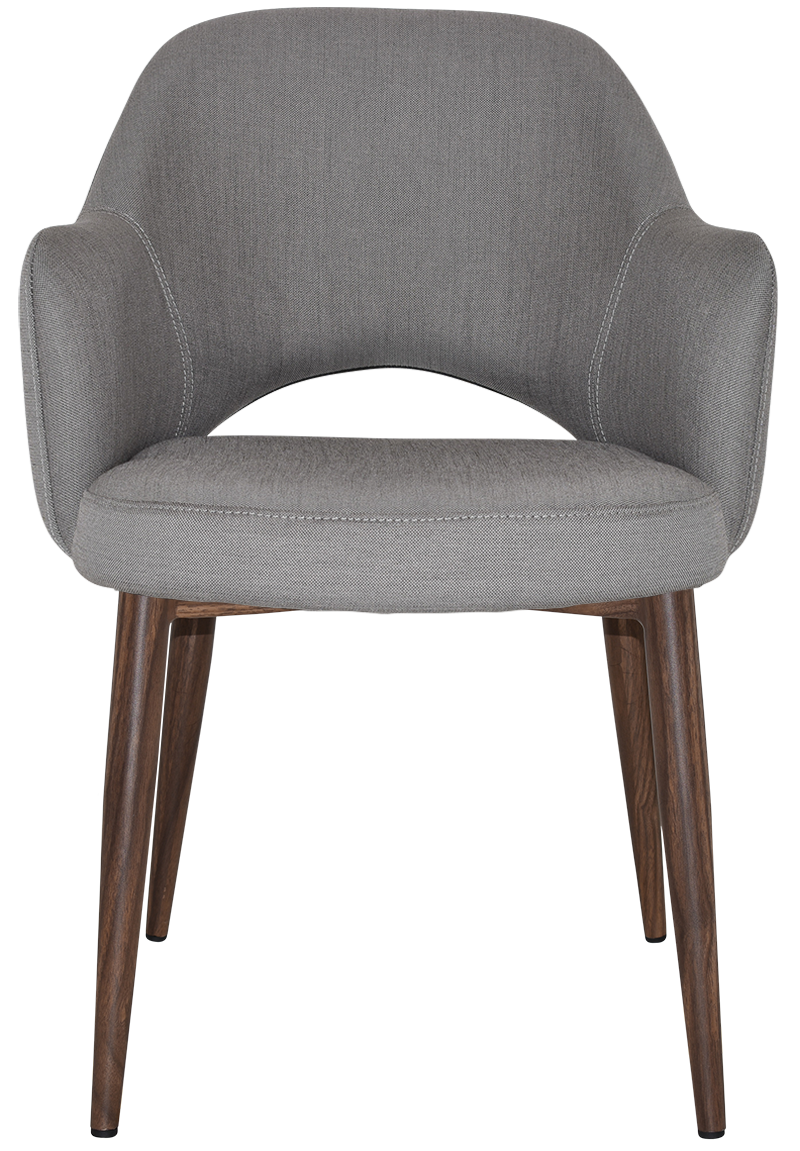 EZ Albury Walnut Colour Metal Leg Upholstered Hospitality Dining Armchair