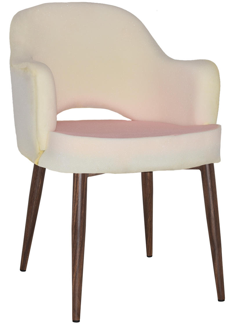 EZ Albury Walnut Colour Metal Leg Upholstered Hospitality Dining Armchair