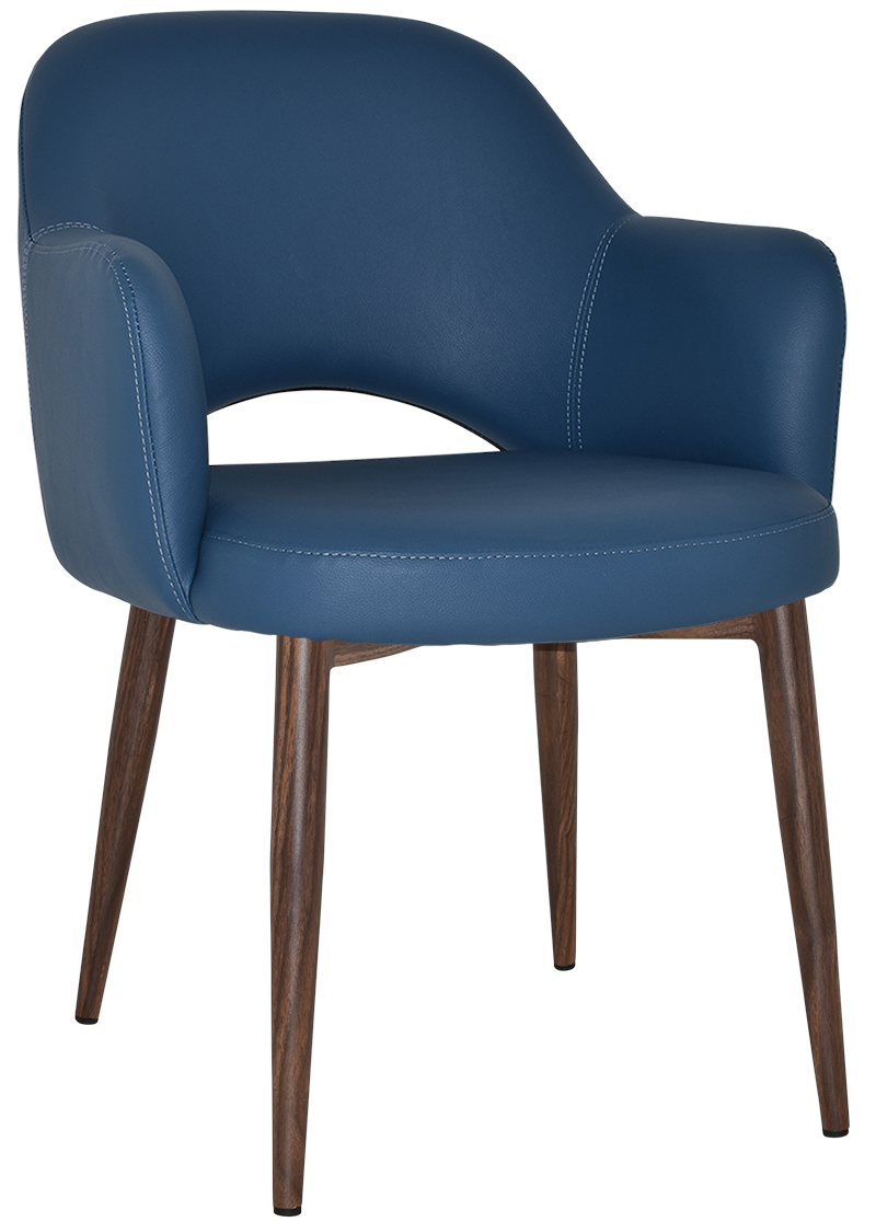 EZ Albury Walnut Colour Metal Leg Upholstered Hospitality Dining Armchair