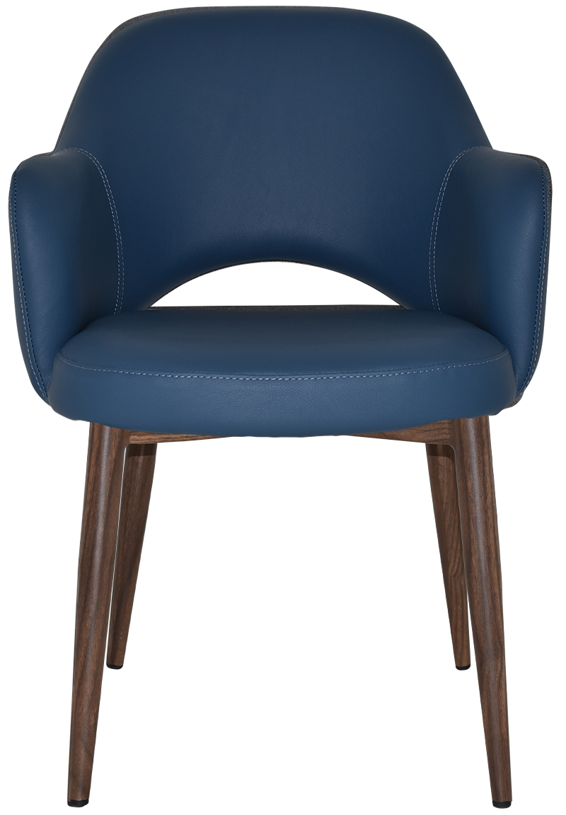EZ Albury Walnut Colour Metal Leg Upholstered Hospitality Dining Armchair