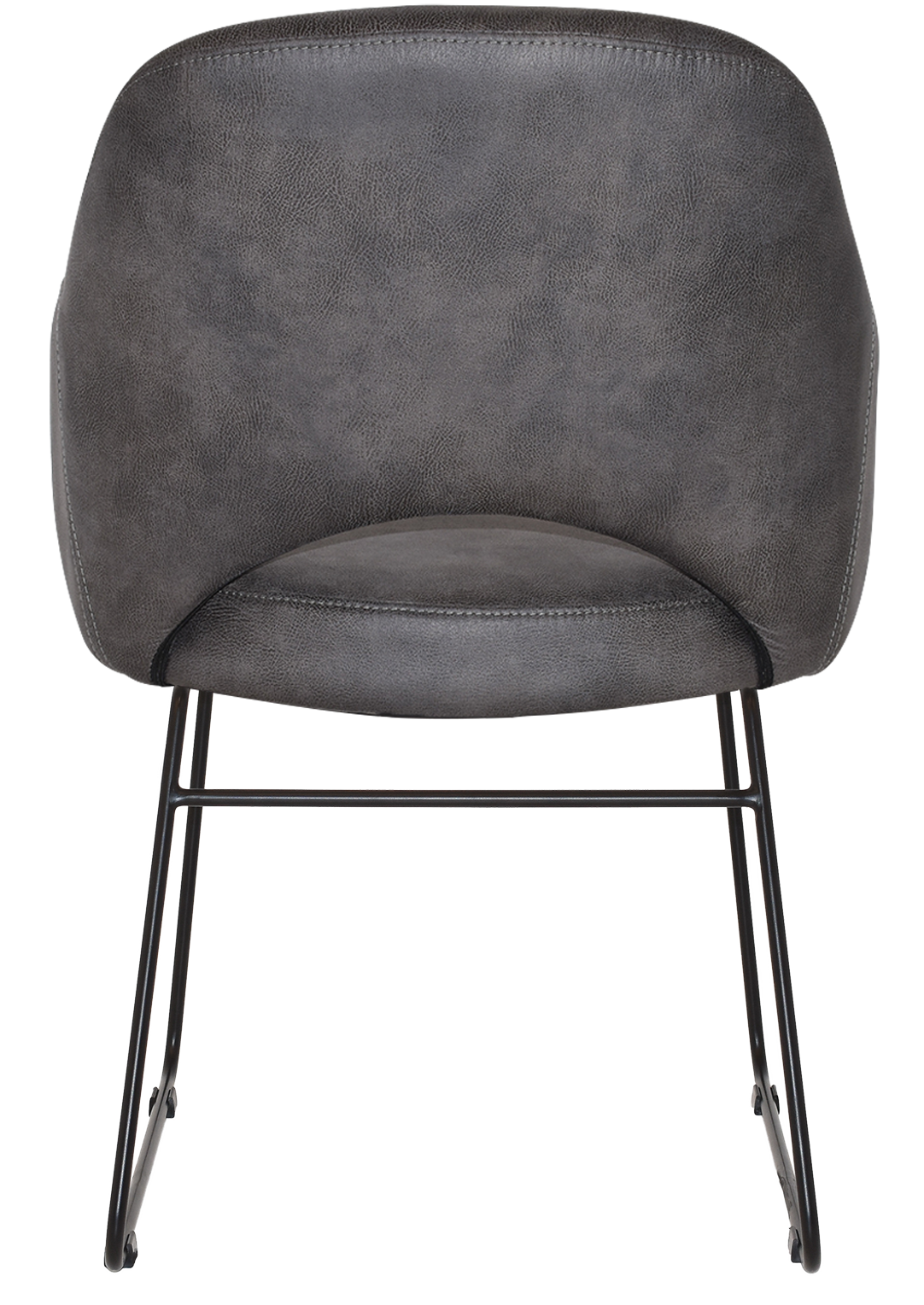 EZ Albury Black Metal Sled Base Upholstered Hospitality Dining Armchair