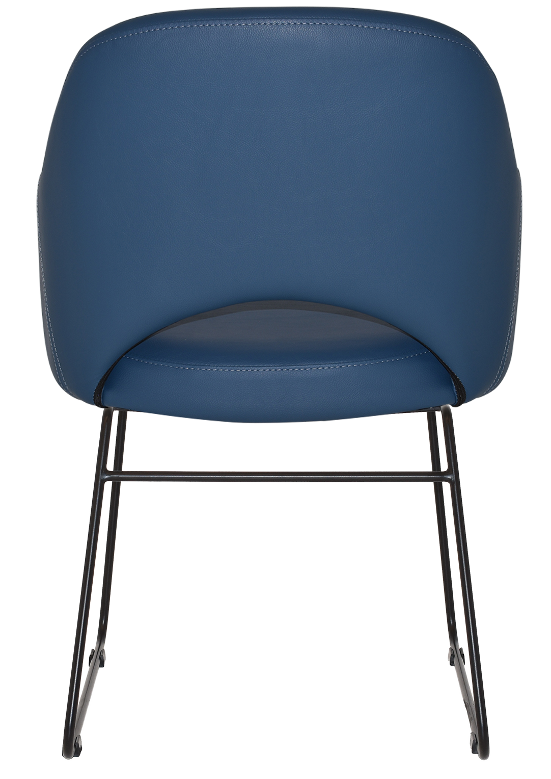 EZ Albury Black Metal Sled Base Upholstered Hospitality Dining Armchair