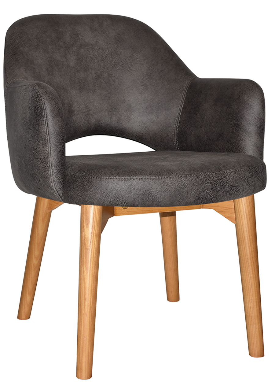 EZ Albury Solid Timber Oak Stained Upholstered Hospitality Dining Armchair