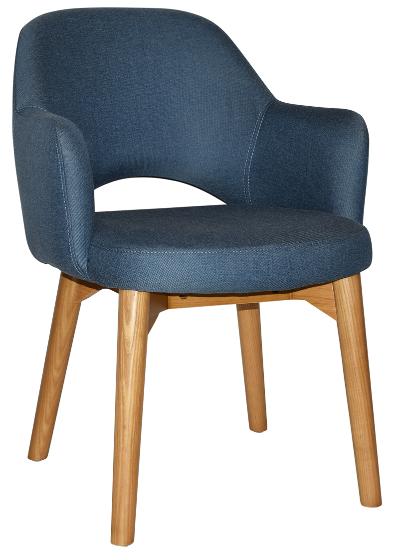 EZ Albury Solid Timber Oak Stained Upholstered Hospitality Dining Armchair