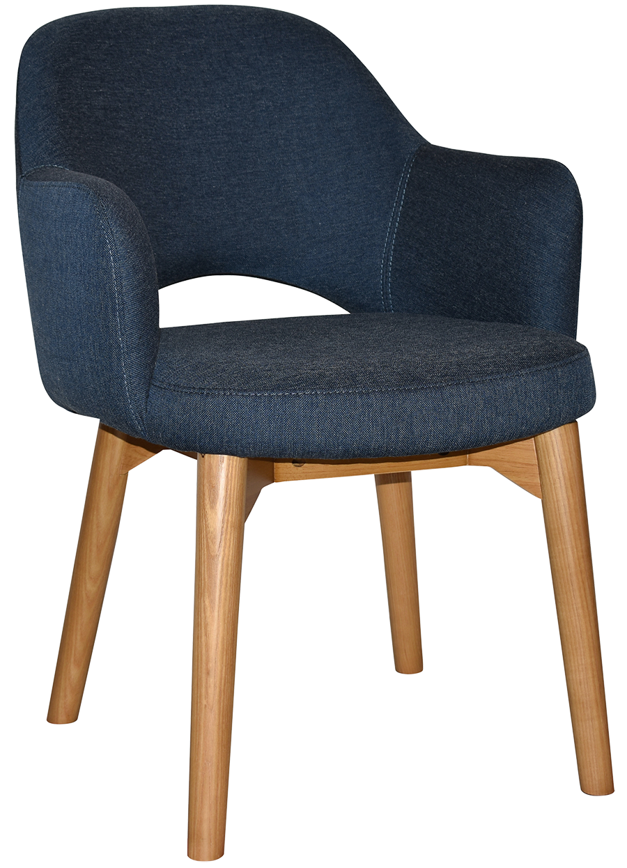 EZ Albury Solid Timber Oak Stained Upholstered Hospitality Dining Armchair