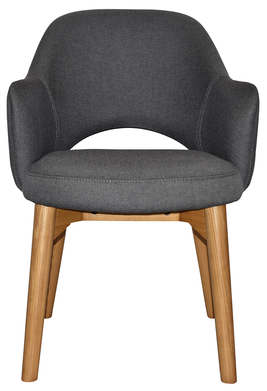 EZ Albury Solid Timber Oak Stained Upholstered Hospitality Dining Armchair