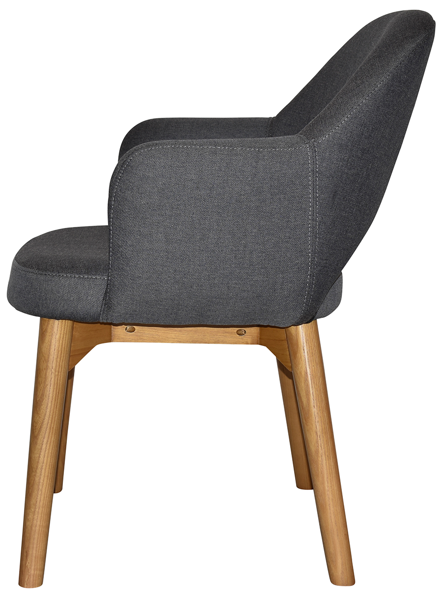 EZ Albury Solid Timber Oak Stained Upholstered Hospitality Dining Armchair