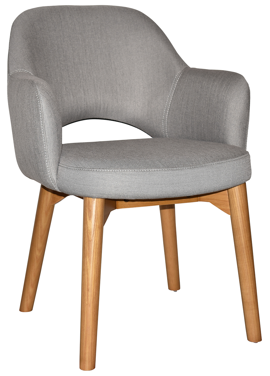EZ Albury Solid Timber Oak Stained Upholstered Hospitality Dining Armchair