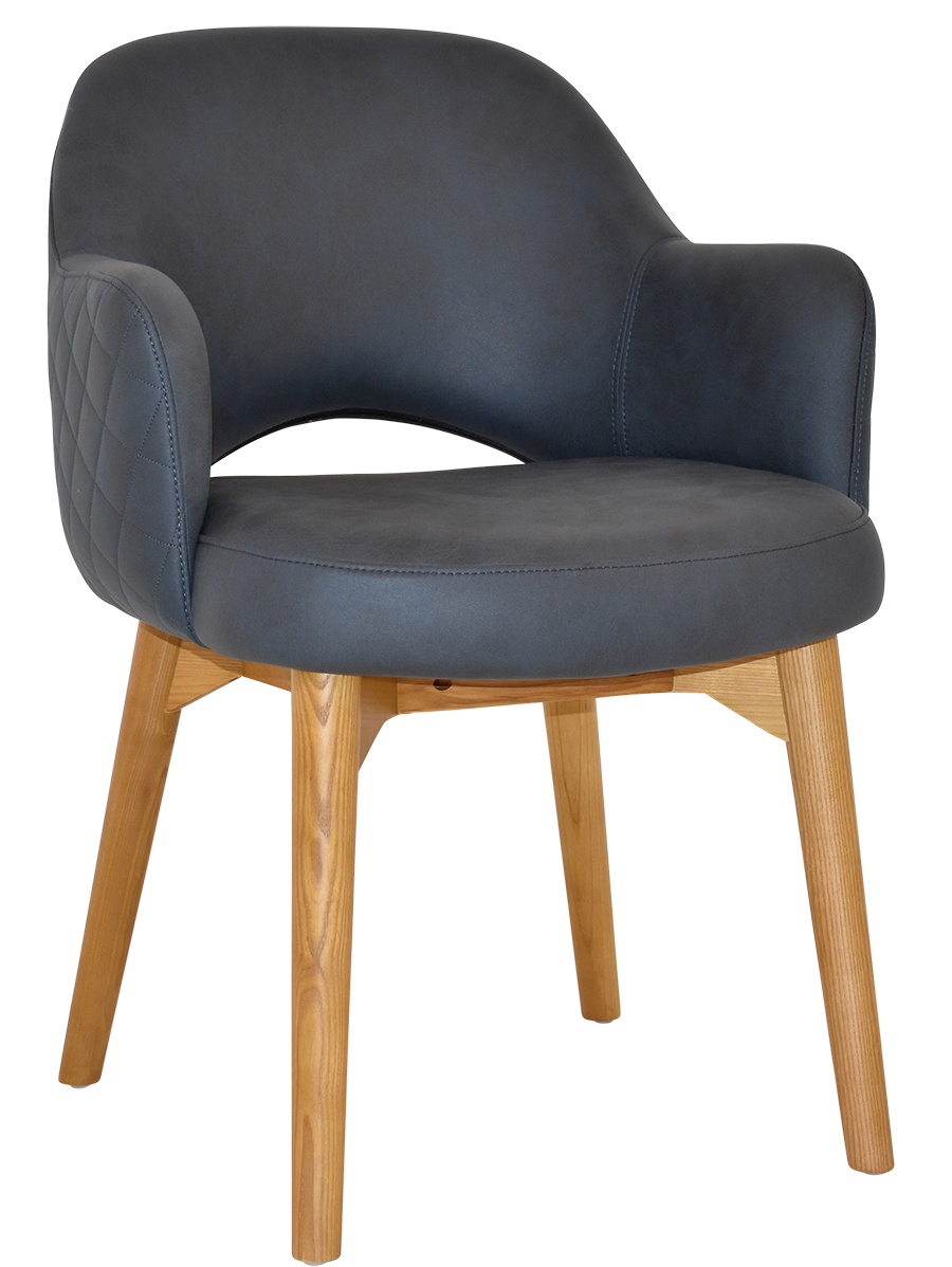 EZ Albury Solid Timber Oak Stained Upholstered Hospitality Dining Armchair